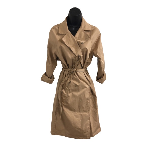 Haute Monde classic tan belted trench coat size small new - Picture 11 of 14